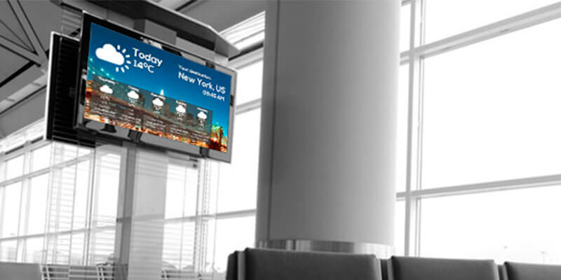 embed signage digital signage software how to supercharge your signage with a weather widget airport 1